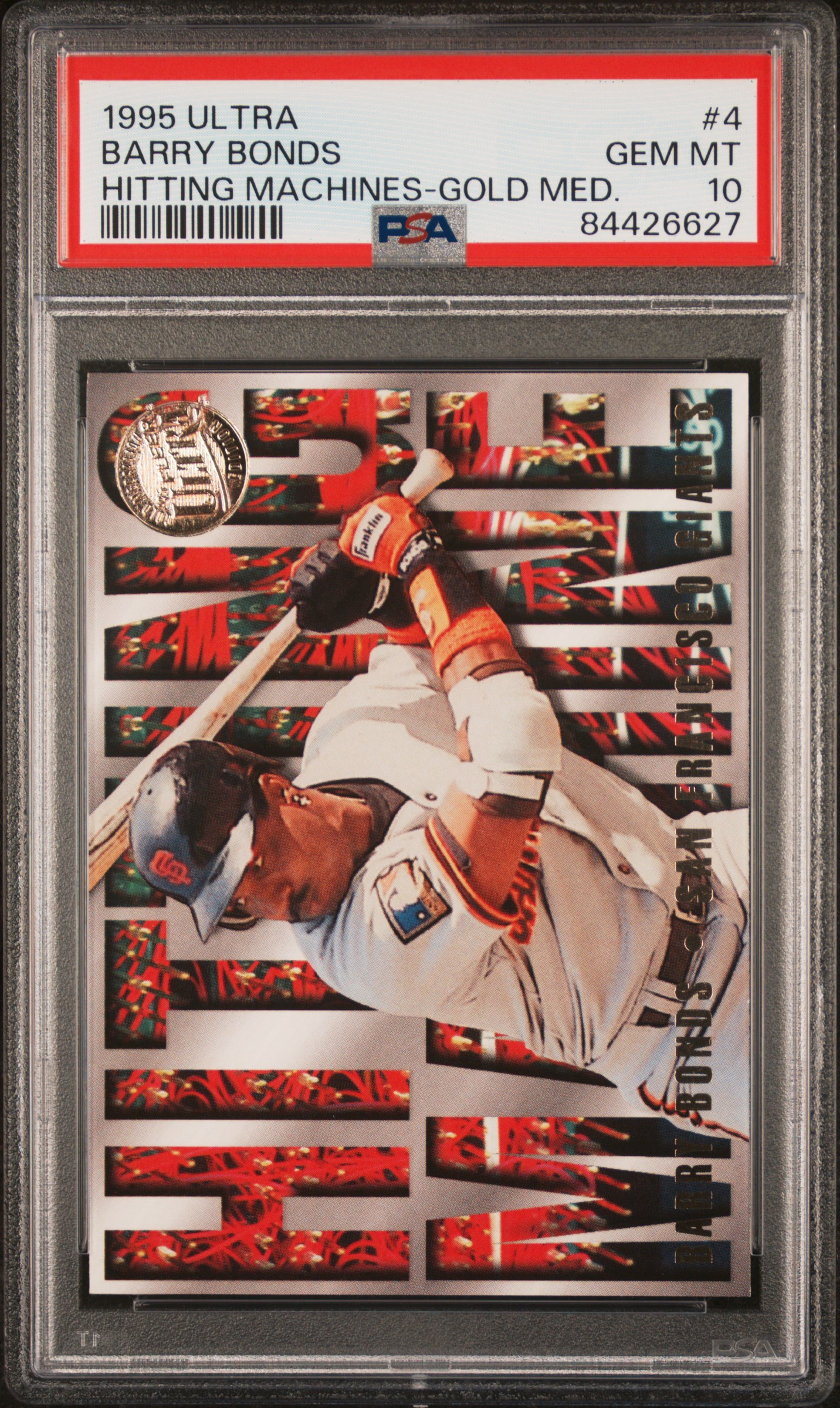 1995 ULTRA HITTING MACHINES #4 BARRY BONDS HITTING MACHINES-GOLD MED.