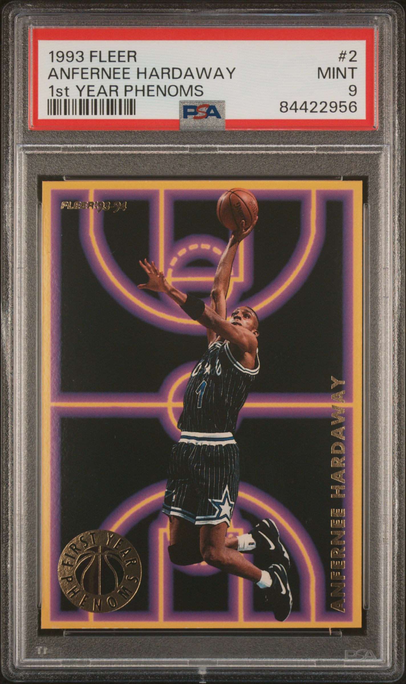 1993 FLEER 1st YEAR PHENOMS #2 ANFERNEE HARDAWAY 1st YEAR PHENOMS