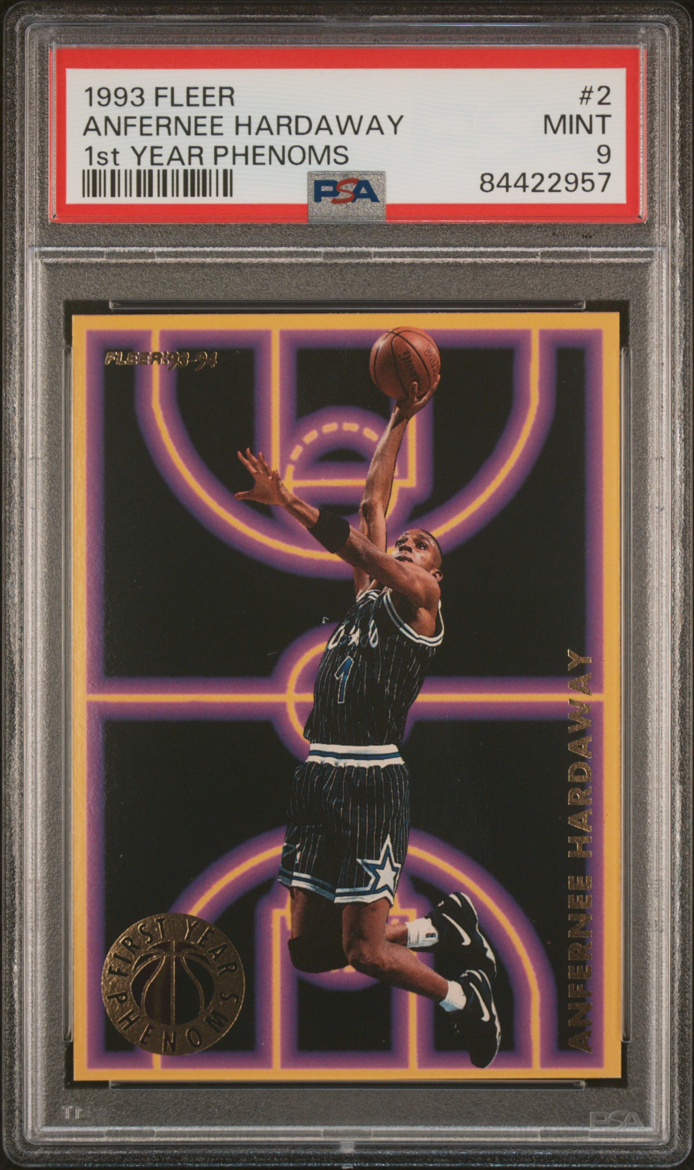 1993 FLEER 1st YEAR PHENOMS #2 ANFERNEE HARDAWAY 1st YEAR PHENOMS