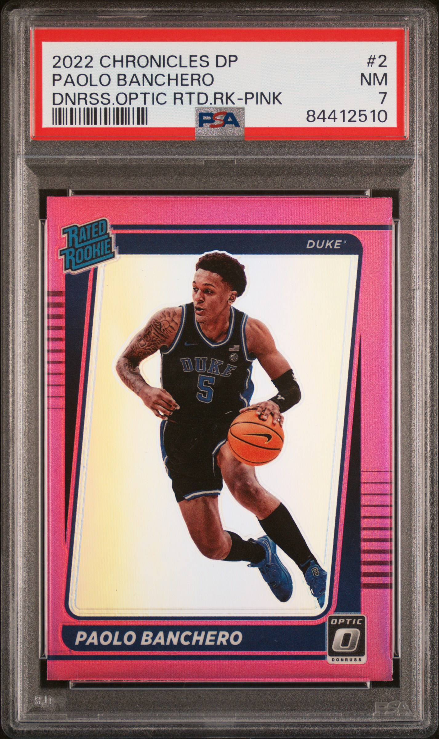 2022 PANINI CHRONICLES DRAFT PICKS DONRUSS OPTIC RATED ROOKIE #2 PAOLO BANCHERO DNRSS.OPTIC RTD.RK-PINK