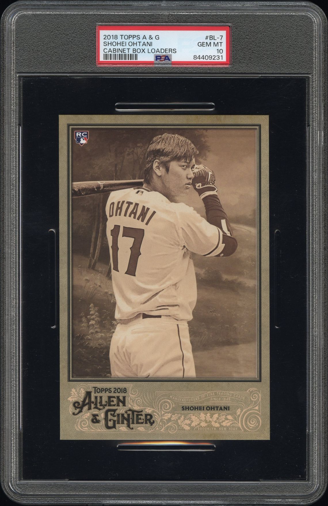 2018 Topps Allen & Ginter Cabinet Box Loaders Shohei Ohtani #Bl-7 (Cabinet Box Loaders) Gem Mt 10 front