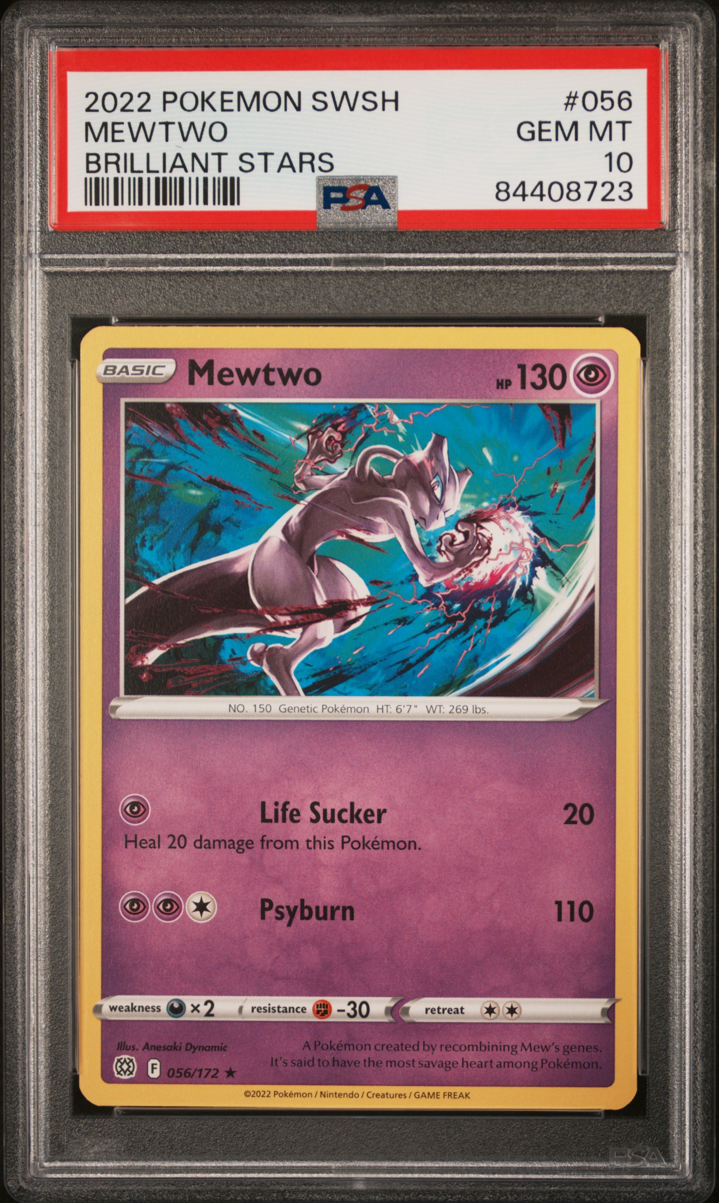 2022 POKEMON SWORD & SHIELD BRILLIANT STARS #056 MEWTWO BRILLIANT STARS