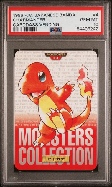 Charmander card PSA 10, cert 84406242