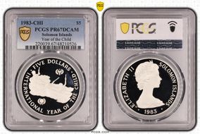 1983-CHI $5 Year of the Child PR67DCAM