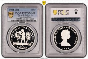 1982-CHI 10 Cr Year of the Child KM-55 Ag PR69DCAM