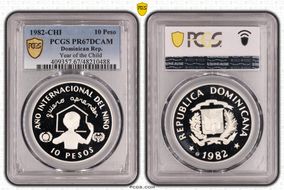 1982-CHI 10 Peso Year of the Child PR67DCAM