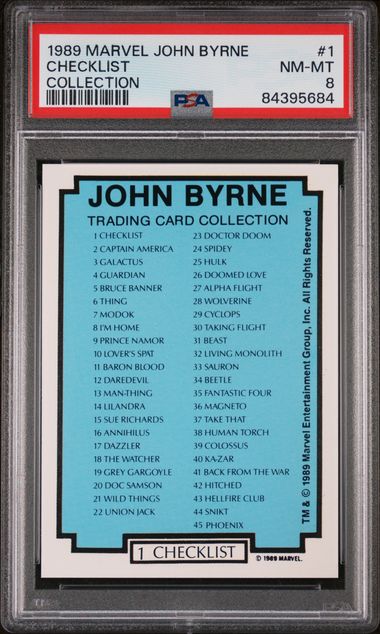 1989 COLLECTION #1 Checklist front