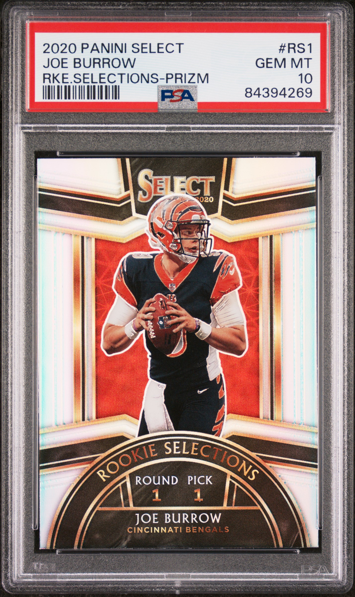2020 PANINI SELECT ROOKIE SELECTIONS #RS1 JOE BURROW RKE.SELECTIONS-PRIZM