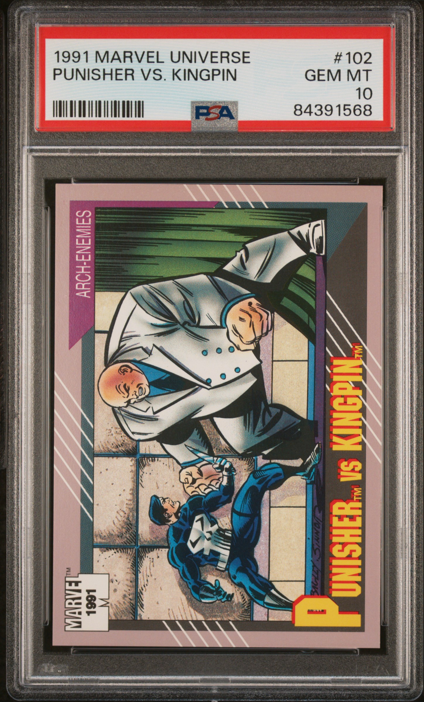 1991 MARVEL UNIVERSE #102 PUNISHER VS. KINGPIN