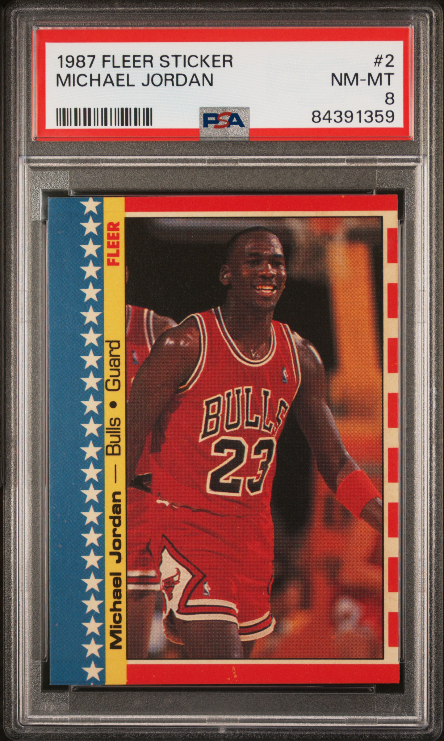 1987 FLEER STICKER #2 MICHAEL JORDAN