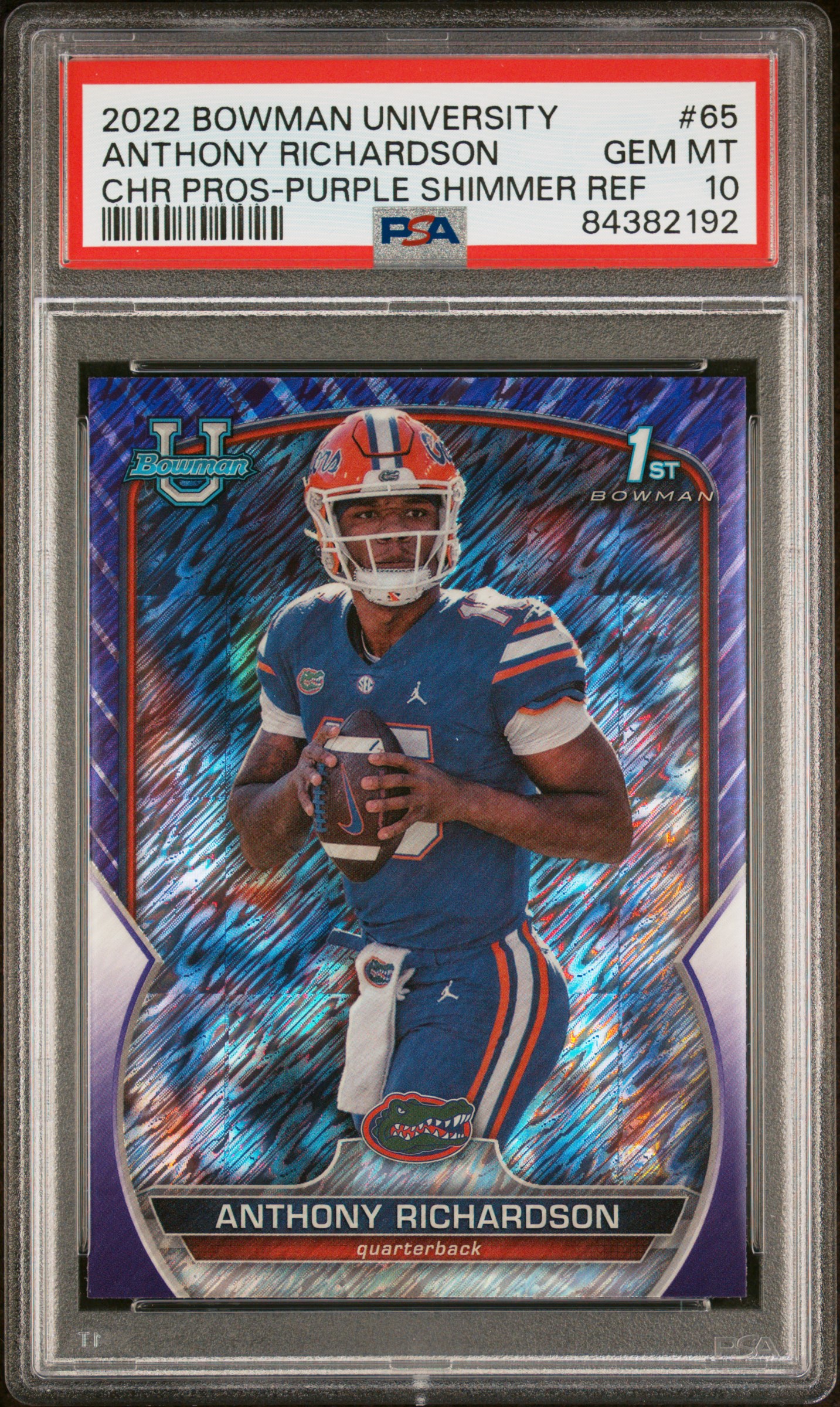 2022 BOWMAN UNIVERSITY CHROME PROSPECTS #65 ANTHONY RICHARDSON CHR PROS-PURPLE SHIMMER REF