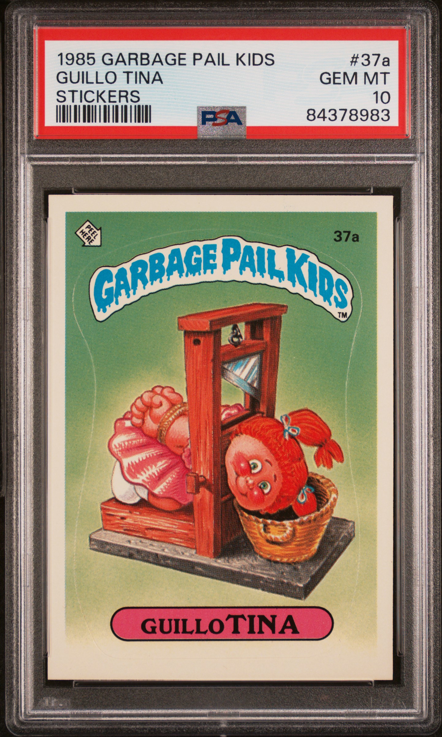 1985 GARBAGE PAIL KIDS STICKERS #37a GUILLO TINA STICKERS