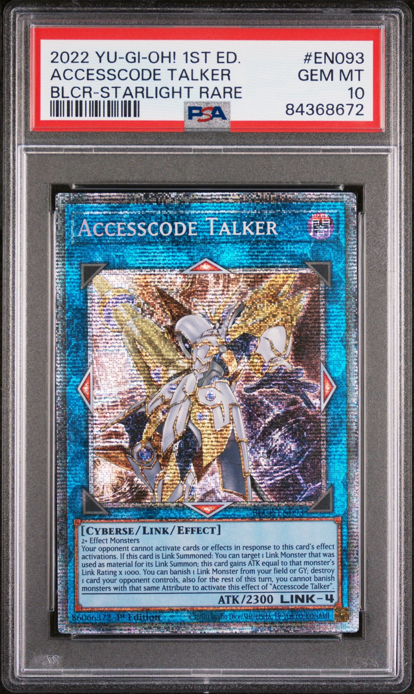 2022 YU-GI-OH! BATTLES OF LEGEND: CRYSTAL REVENGE #EN093 ACCESSCODE TALKER BLCR-STARLIGHT RARE