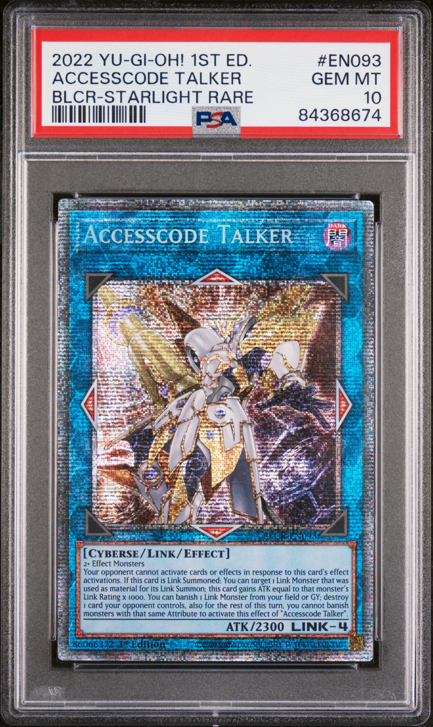 2022 YU-GI-OH! BATTLES OF LEGEND: CRYSTAL REVENGE #EN093 ACCESSCODE TALKER BLCR-STARLIGHT RARE