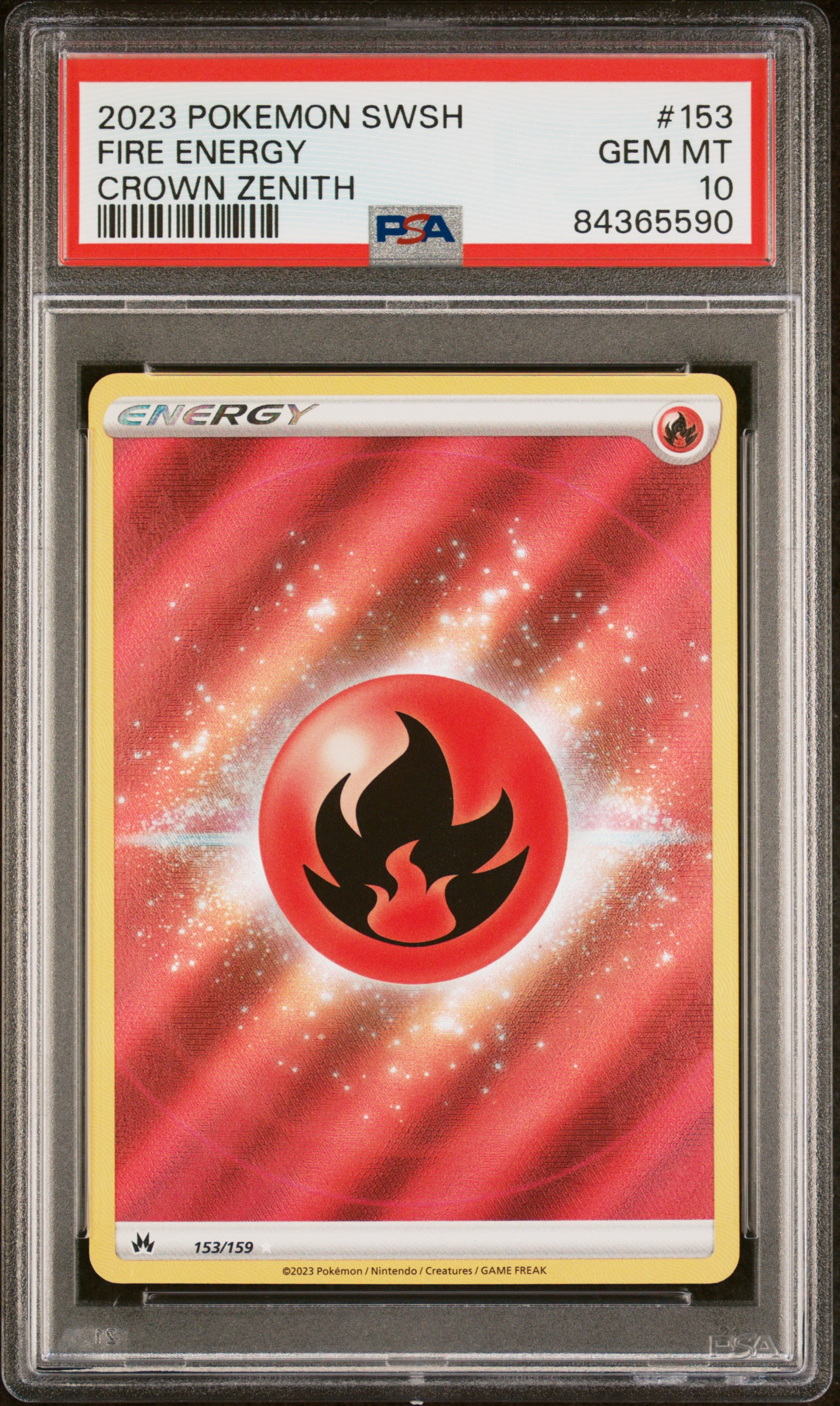 2023 POKEMON SWORD AND SHIELD CROWN ZENITH #153 FIRE ENERGY CROWN ZENITH