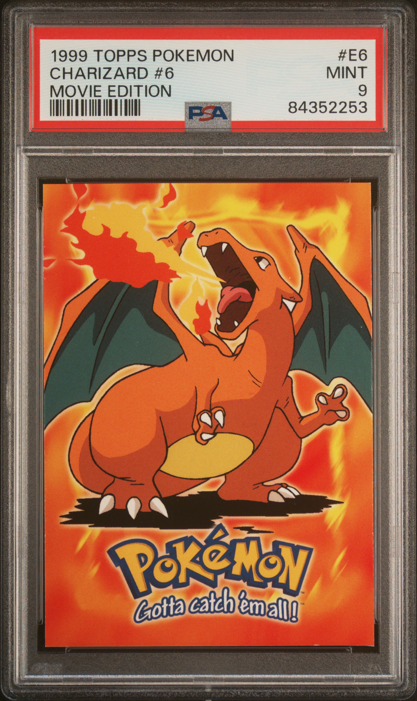 1999 TOPPS POKEMON THE MOVIE EDT #E6 CHARIZARD #6 MOVIE EDITION