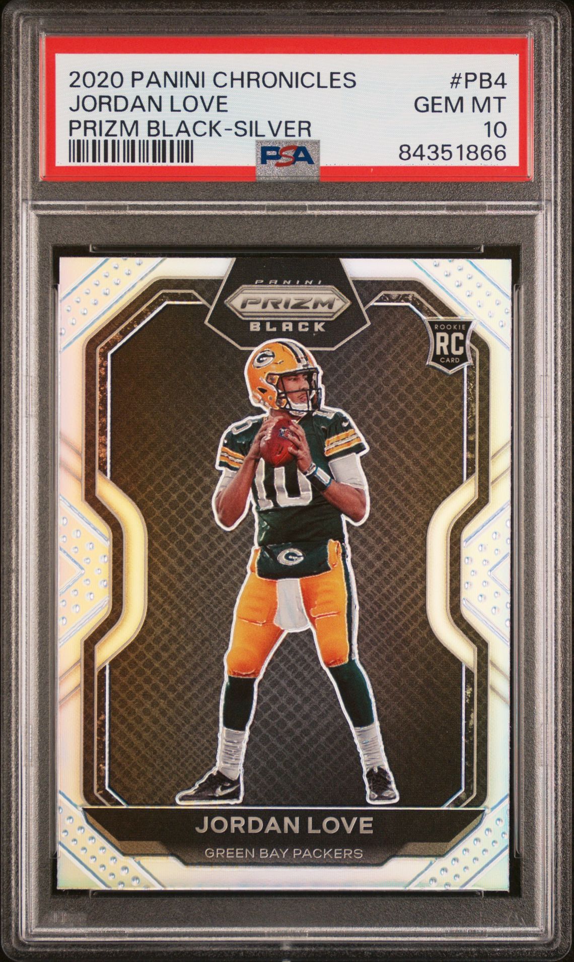 2020 Panini Panini Chronicles Prizm Black #PB4 Jordan Love front