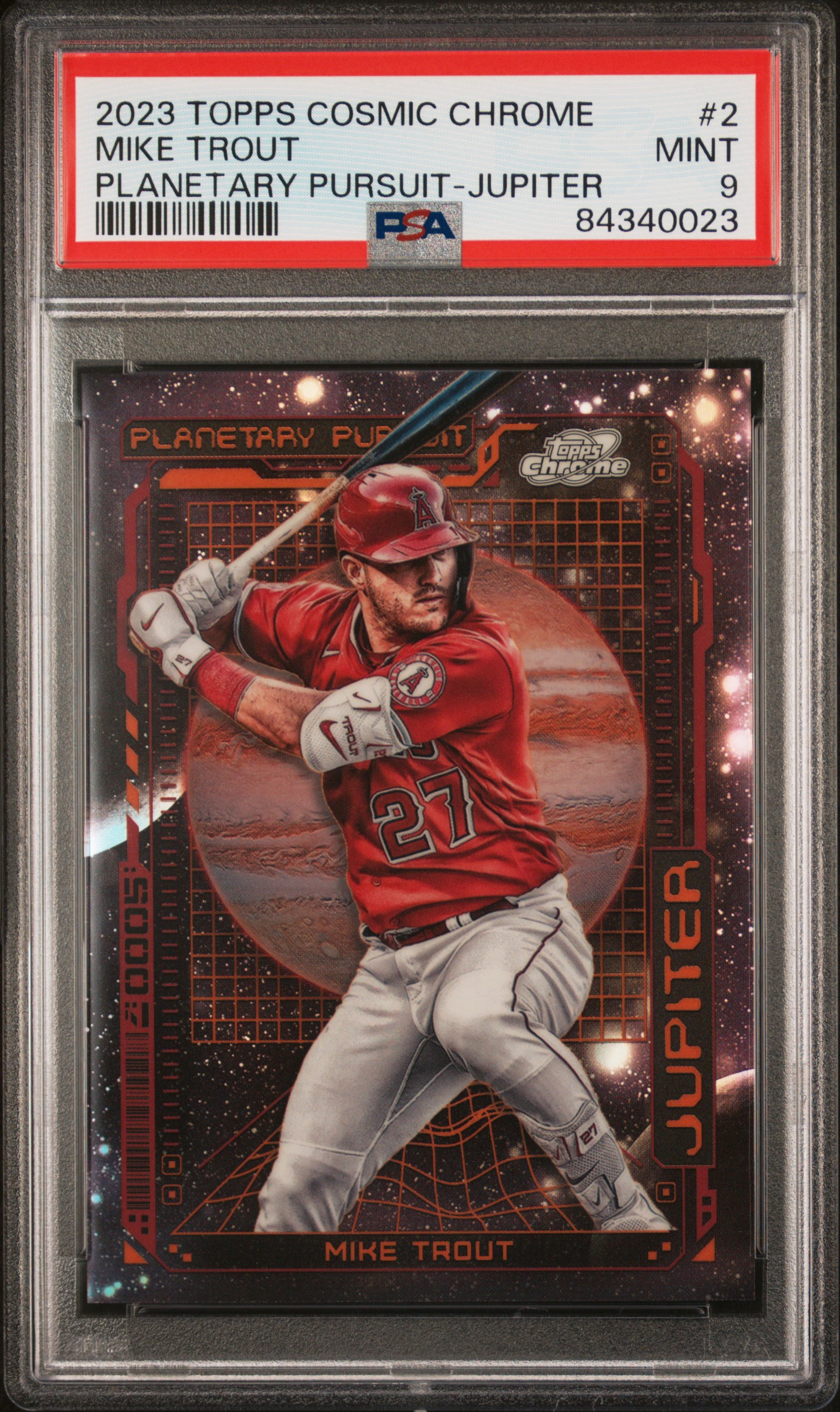 2023 TOPPS COSMIC CHROME PLANETARY PURSUIT #2 MIKE TROUT PLANETARY PURSUIT-JUPITER