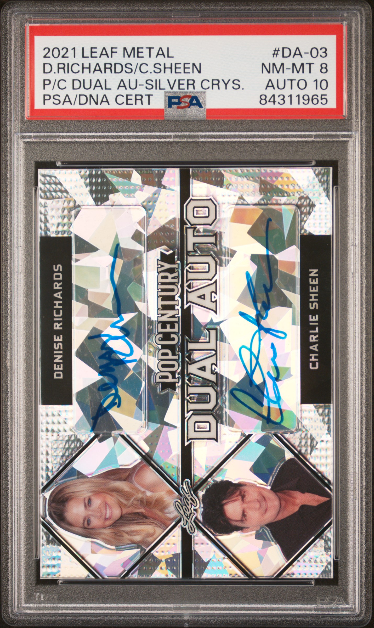 2021 LEAF METAL POP CENTURY DUAL AUTOGRAPHS #DA-03 D.RICHARDS/C.SHEEN P/C DUAL AU-SILVER CRYS.