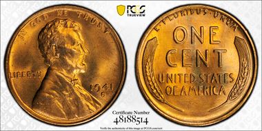1941-S 1C MS67+ RD