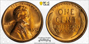 1952 1C MS67RD