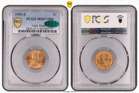 1952-S 1C MS67+ RD