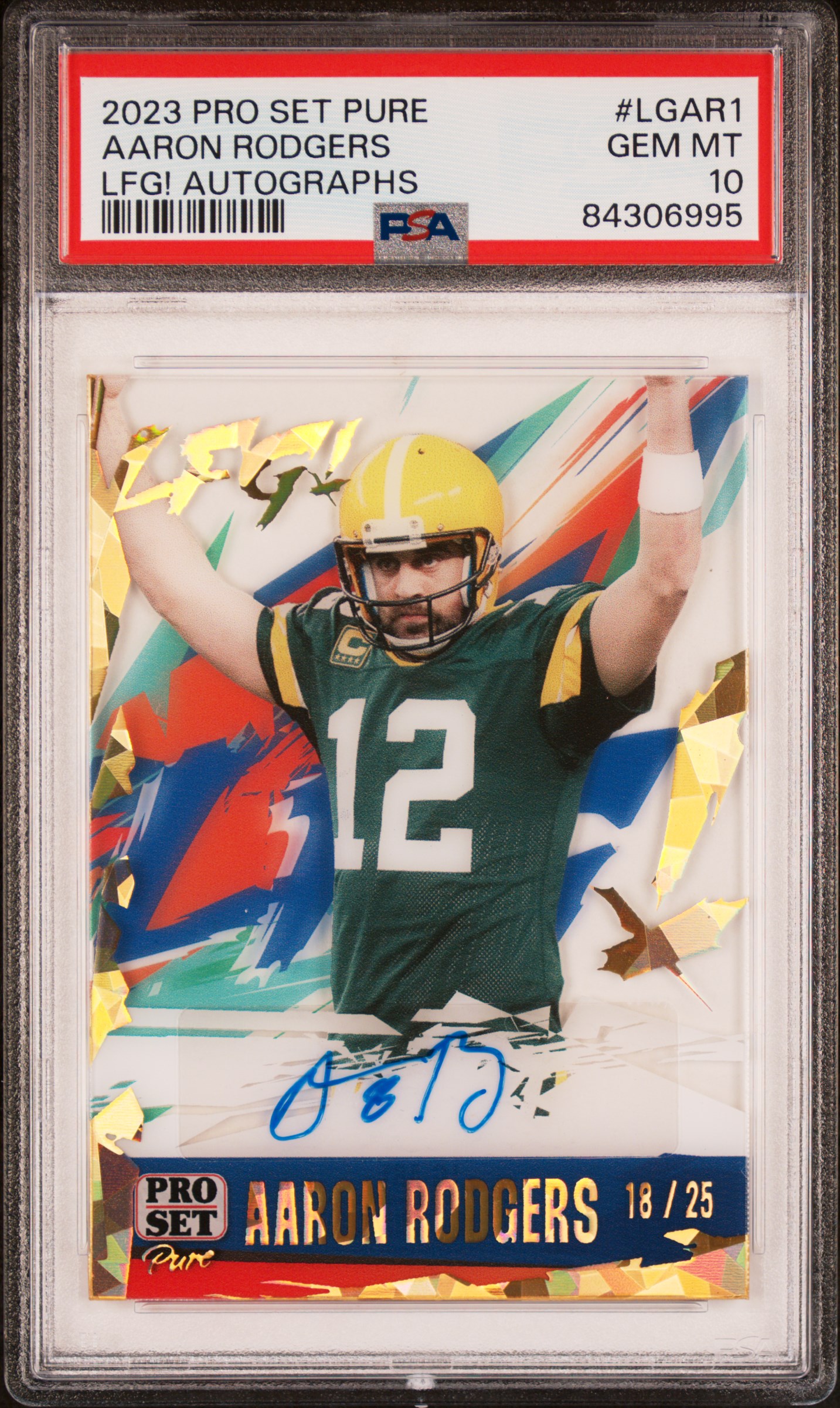 2023 LEAF PRO SET PURE LFG! AUTOGRAPHS #LGAR1 AARON RODGERS LFG! AUTOGRAPHS