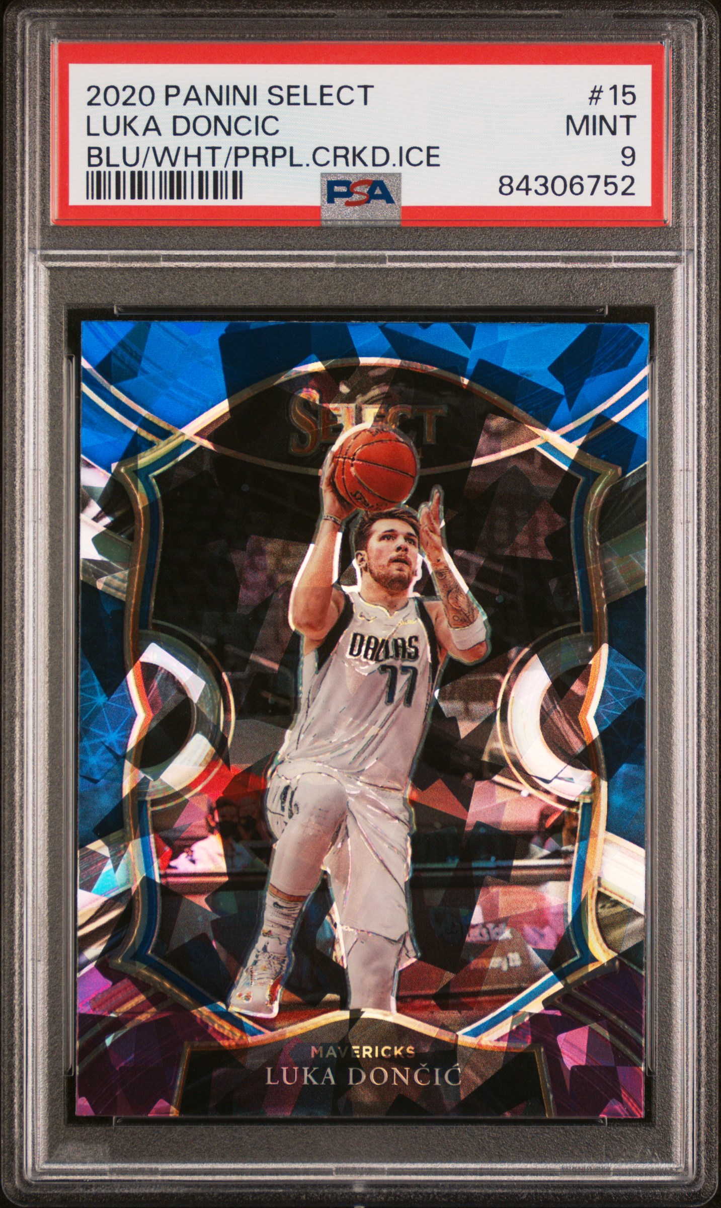 2020 PANINI SELECT #15 LUKA DONCIC BLU/WHT/PRPL.CRKD.ICE