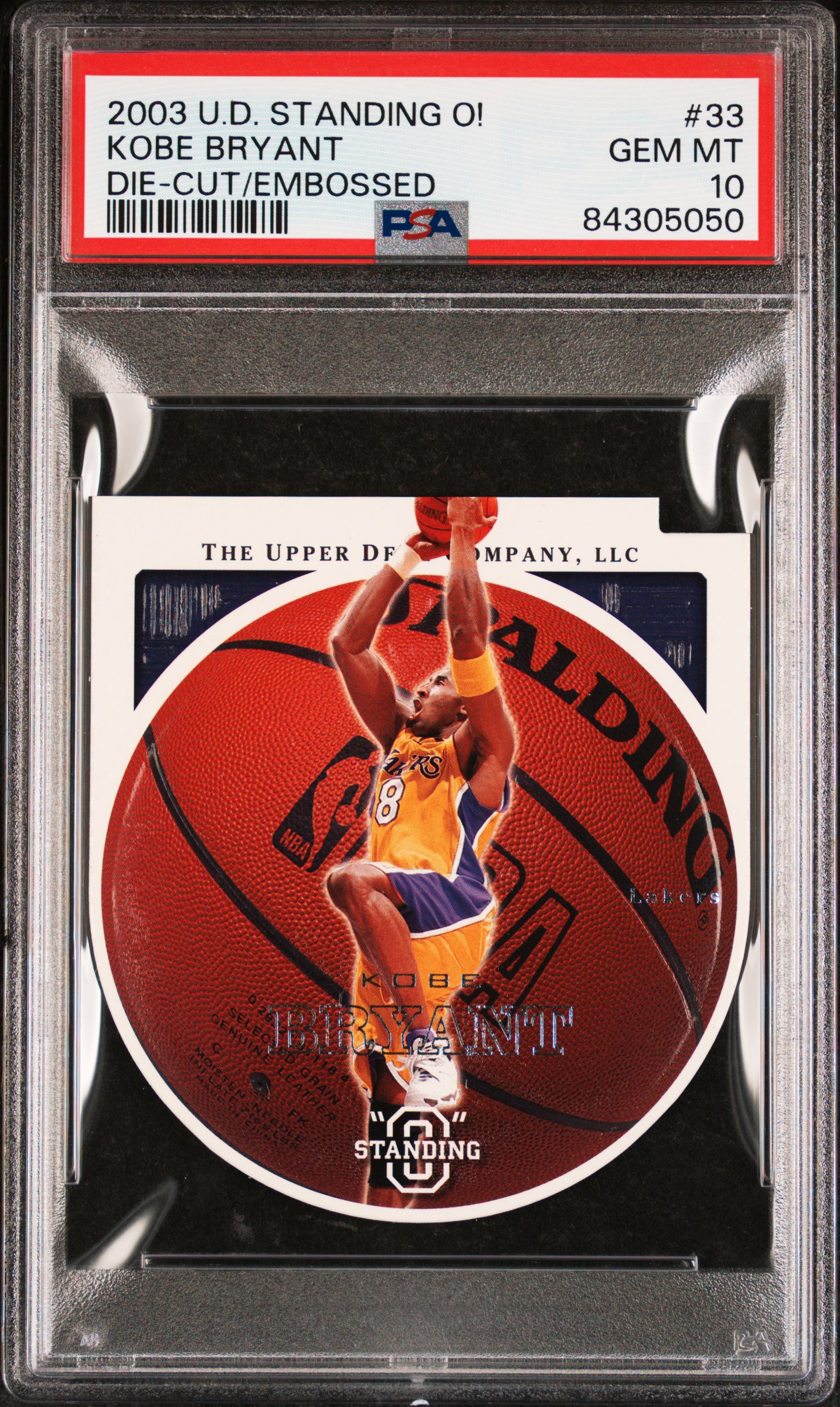 2003 UPPER DECK STANDING O! #33 KOBE BRYANT DIE-CUT, EMBOSSED