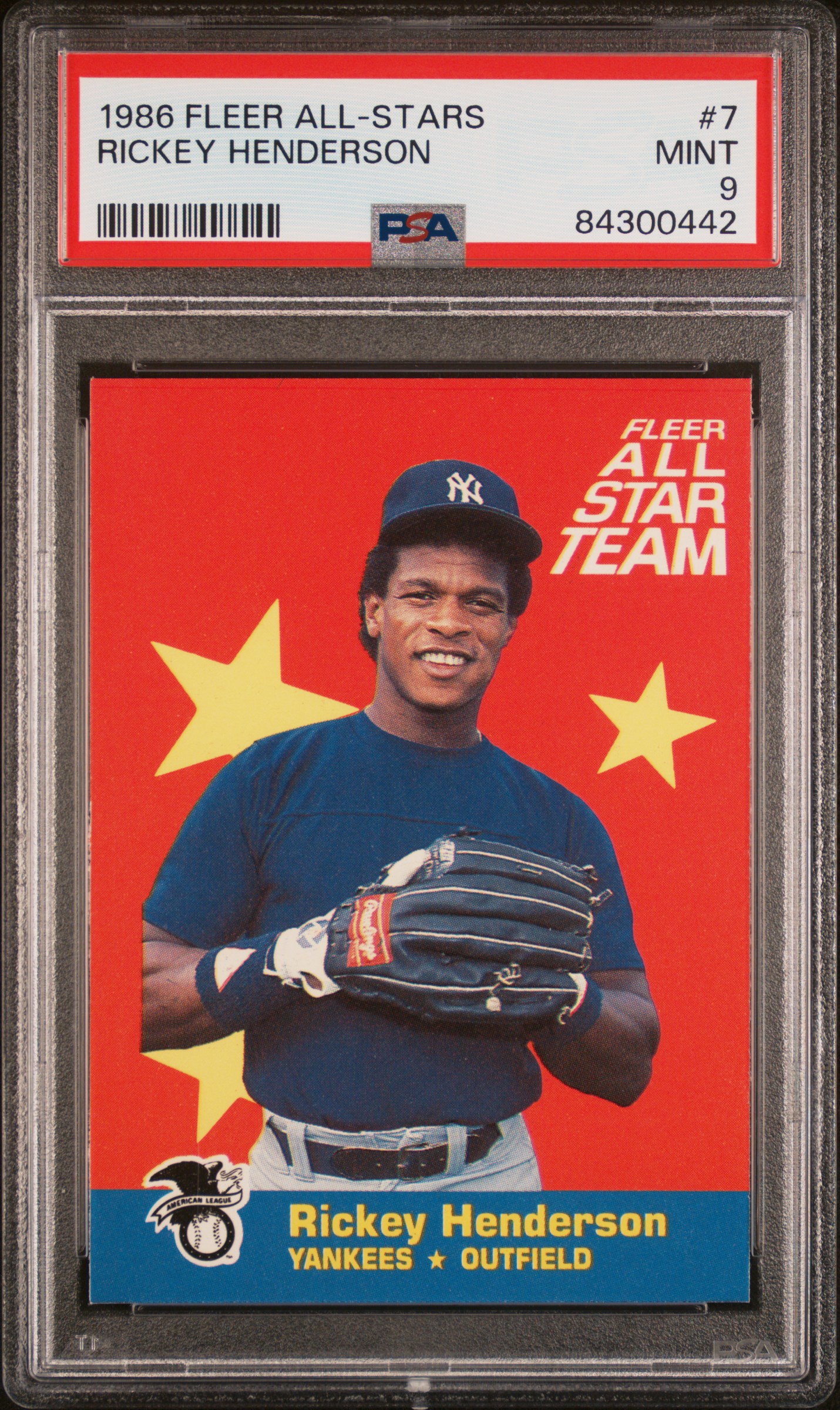 1986 FLEER ALL-STARS #7 RICKEY HENDERSON