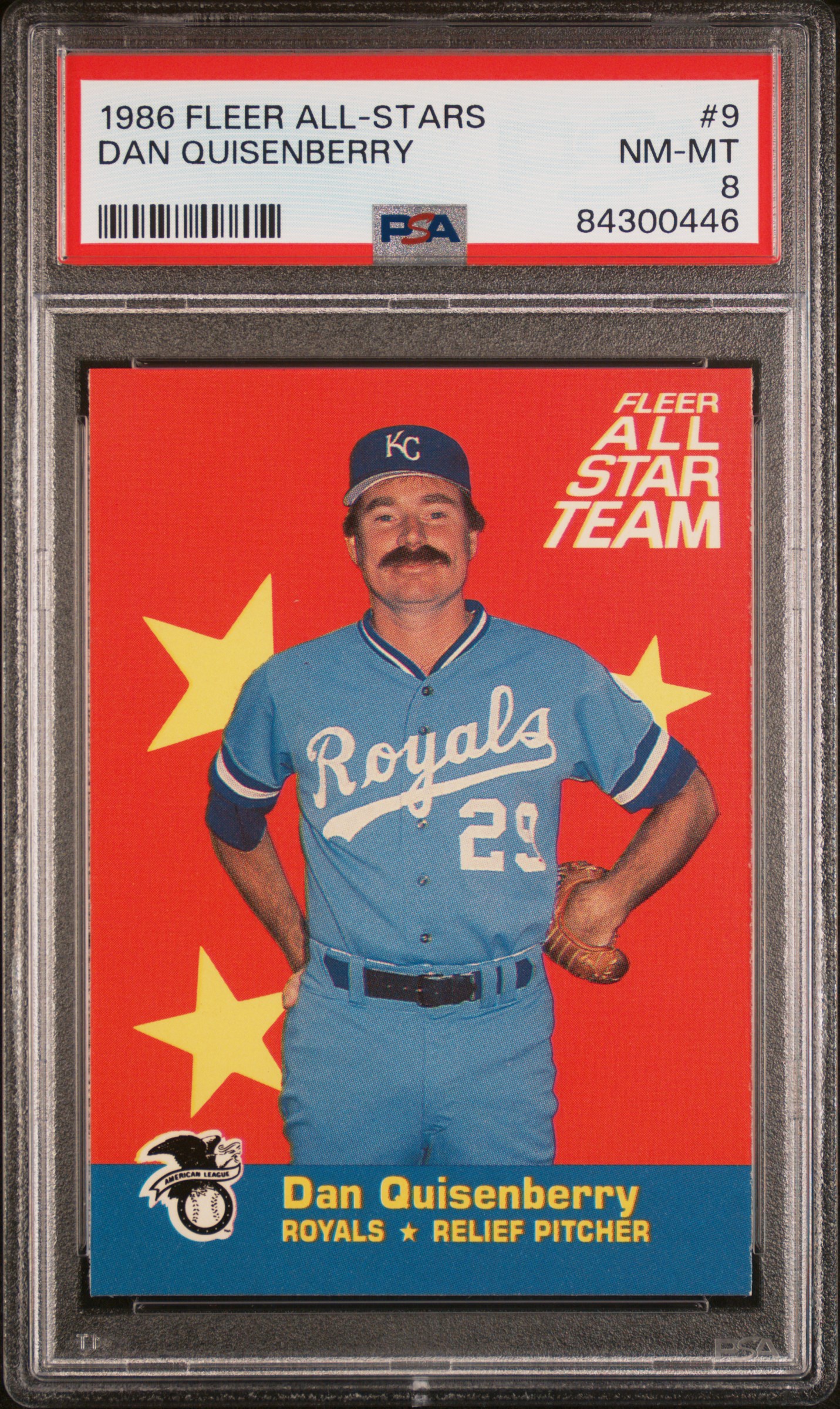 1986 FLEER ALL-STARS #9 DAN QUISENBERRY