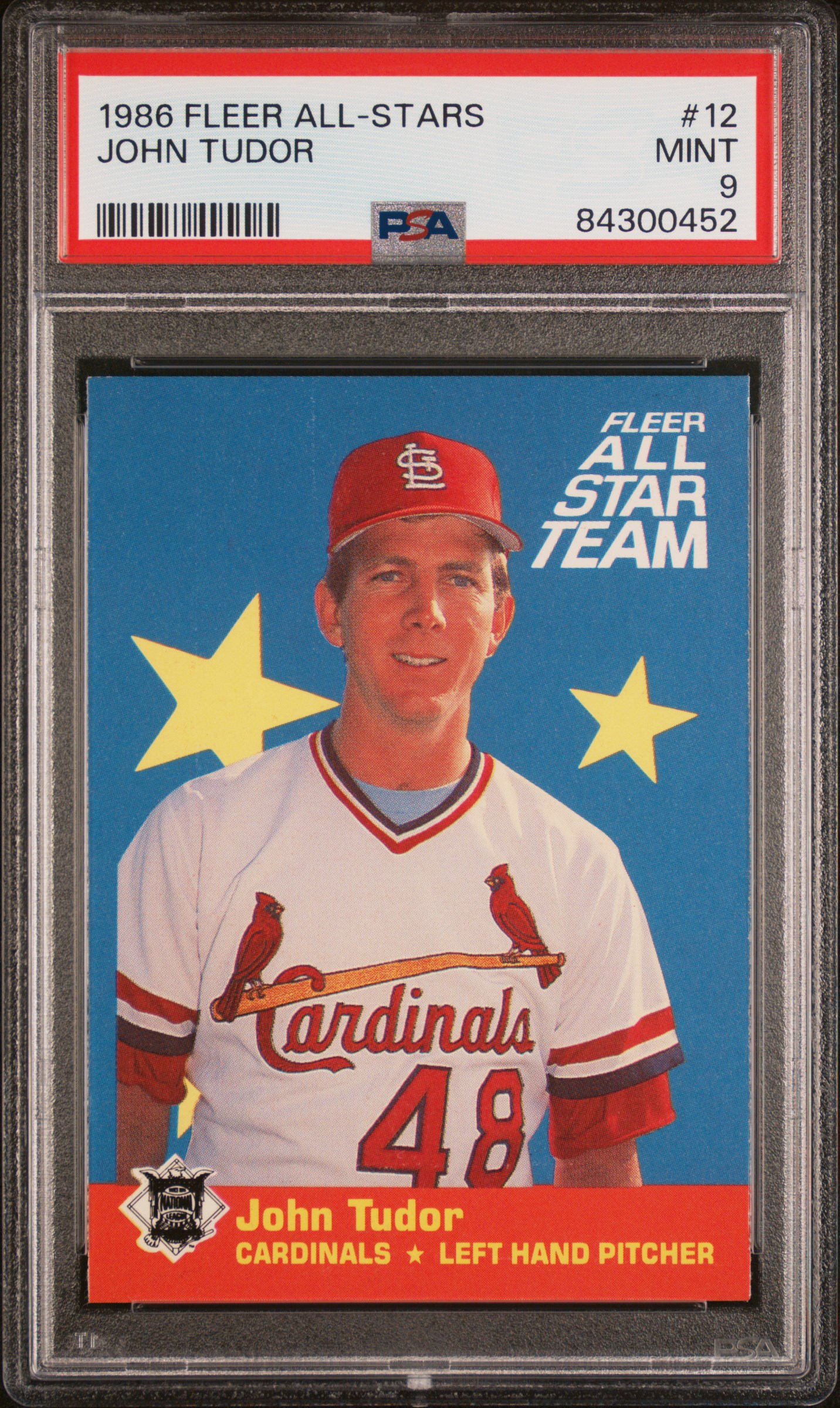 1986 FLEER ALL-STARS #12 JOHN TUDOR