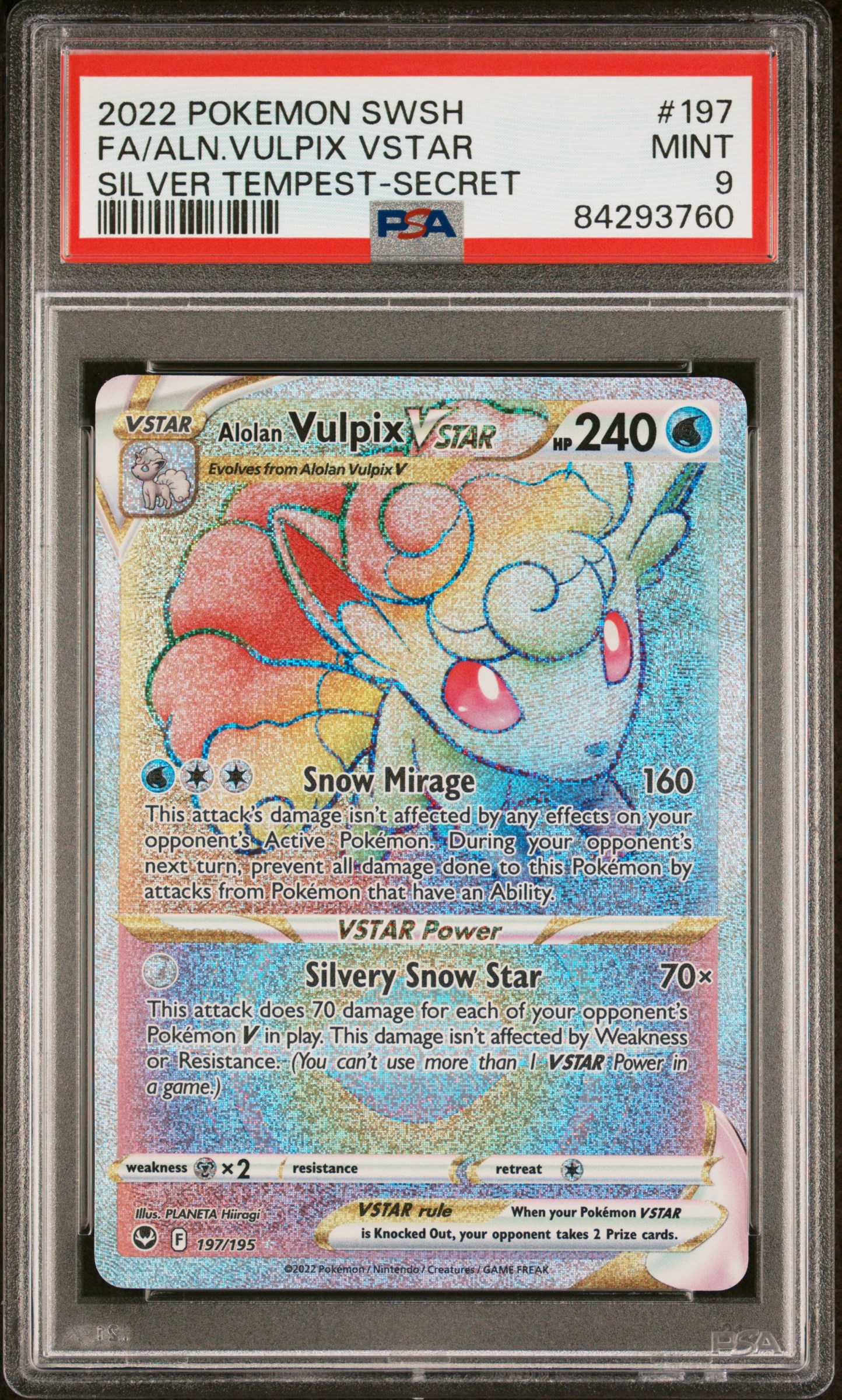 2022 POKEMON SWORD & SHIELD SILVER TEMPEST #197 FA/ALN.VULPIX VSTAR SILVER TEMPEST-SECRET