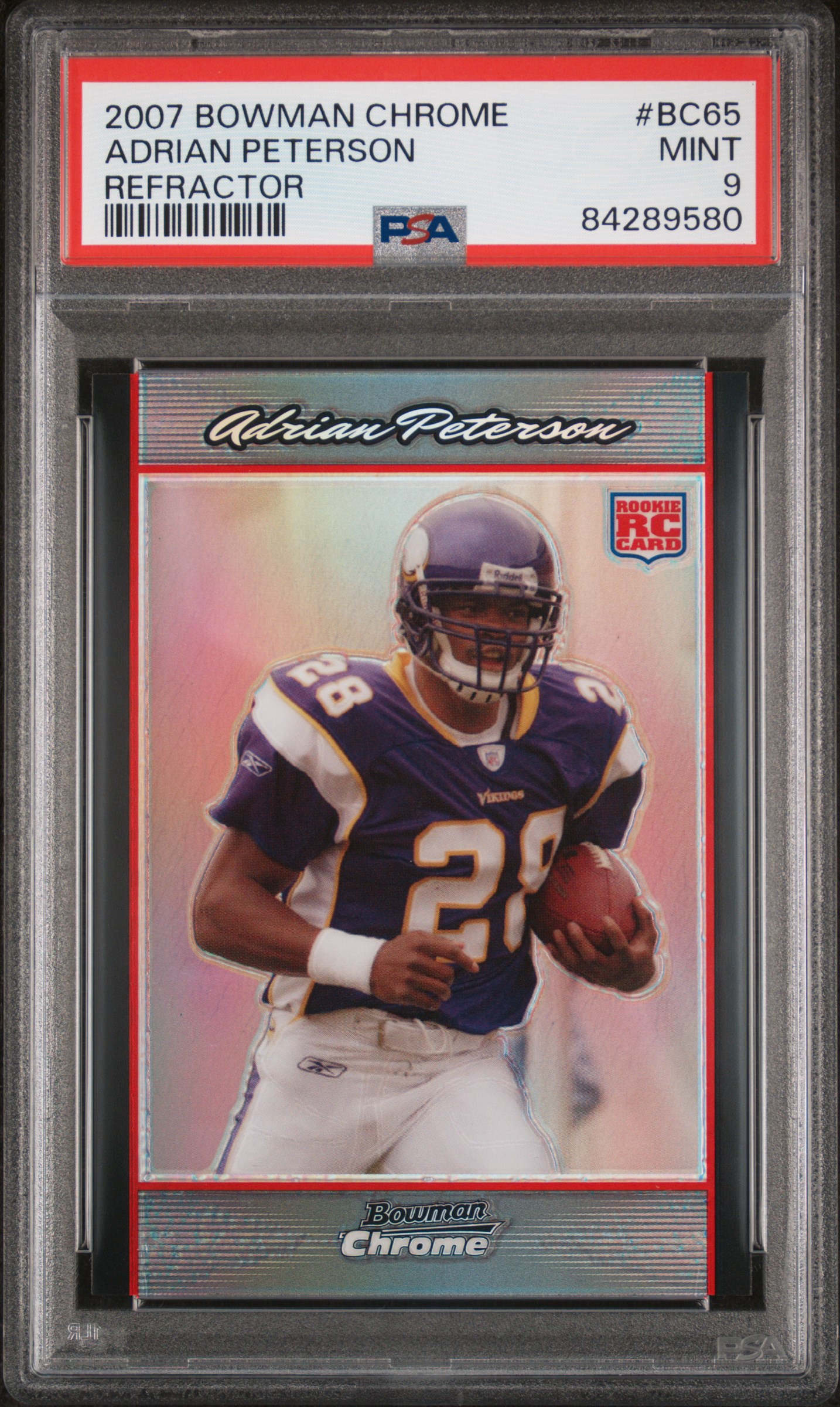 2007 BOWMAN CHROME #BC65 ADRIAN PETERSON REFRACTOR