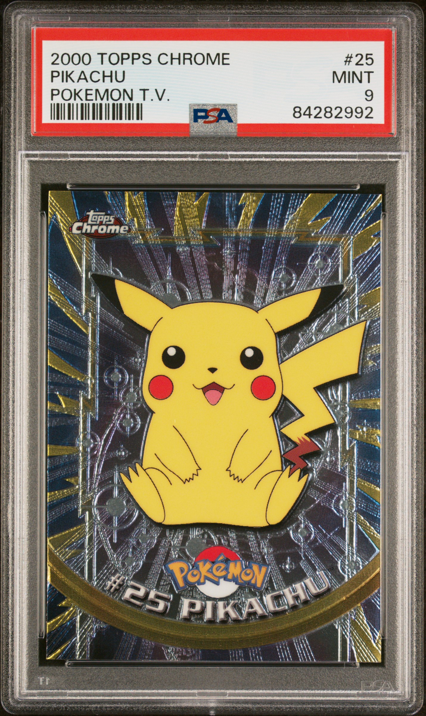 2000 TOPPS CHROME POKEMON T.V. #25 PIKACHU POKEMON T.V.