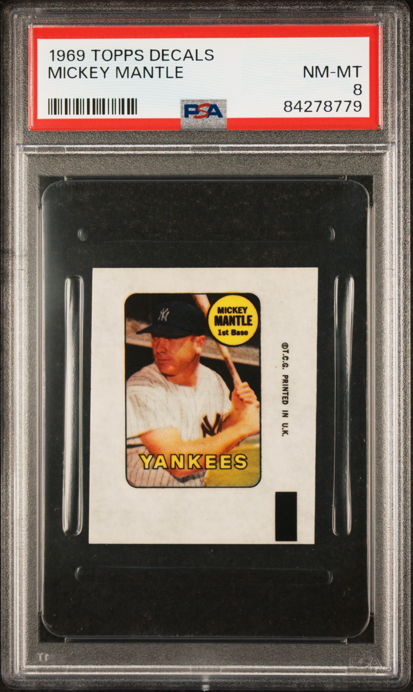 1969 TOPPS DECALS MICKEY MANTLE