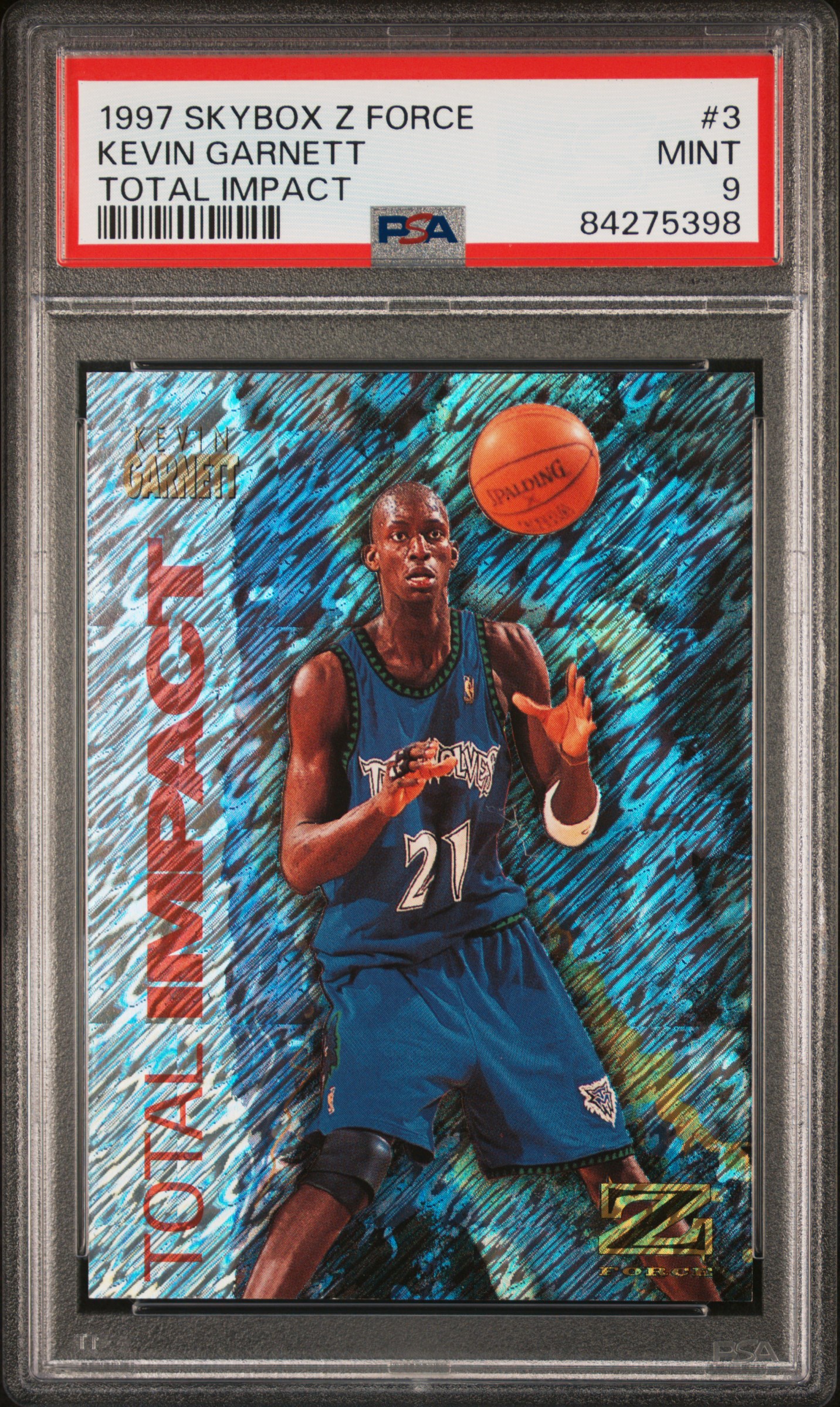 1997 SKYBOX Z-FORCE TOTAL IMPACT #3 KEVIN GARNETT TOTAL IMPACT