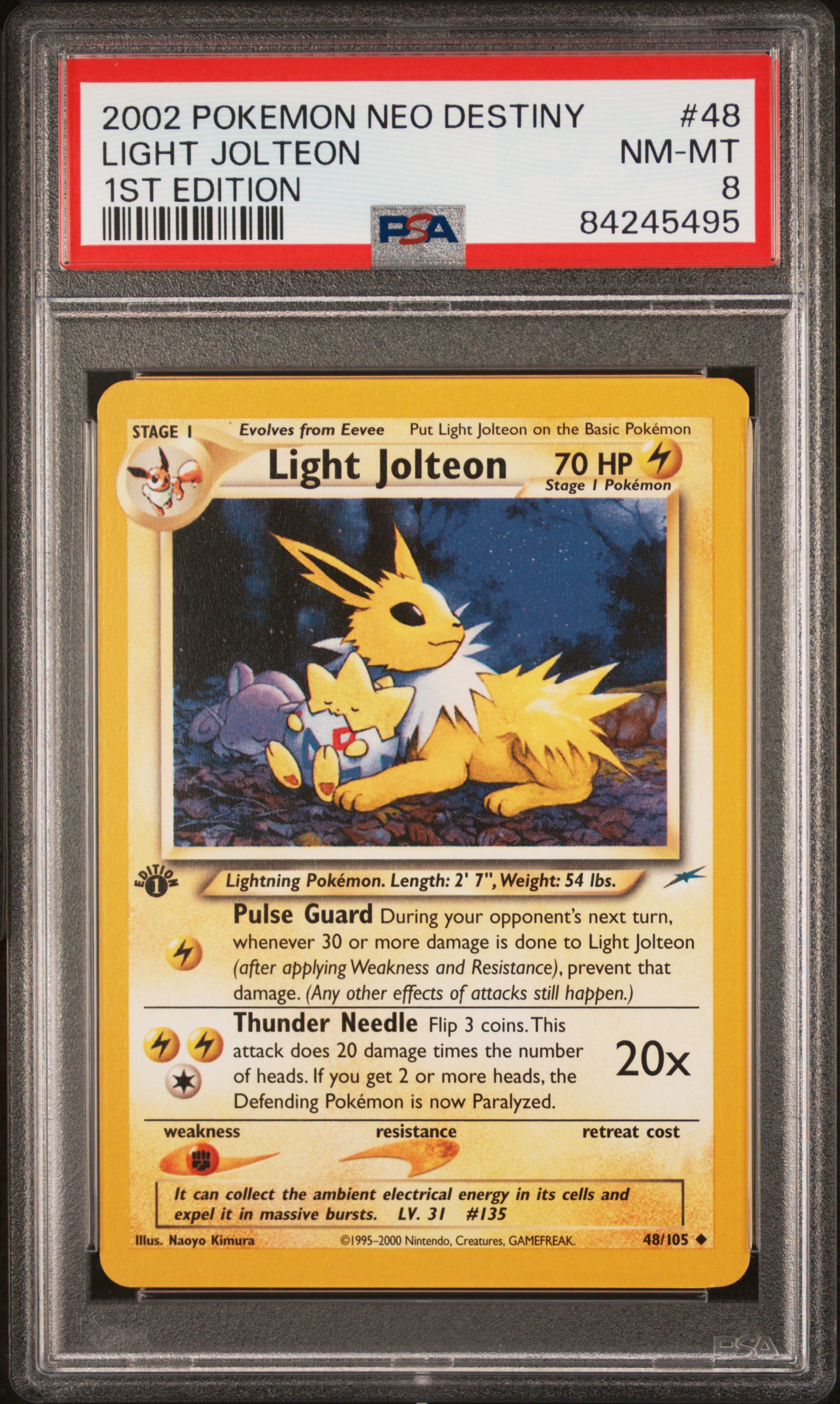 2002 POKEMON NEO DESTINY #48 LIGHT JOLTEON 1ST EDITION