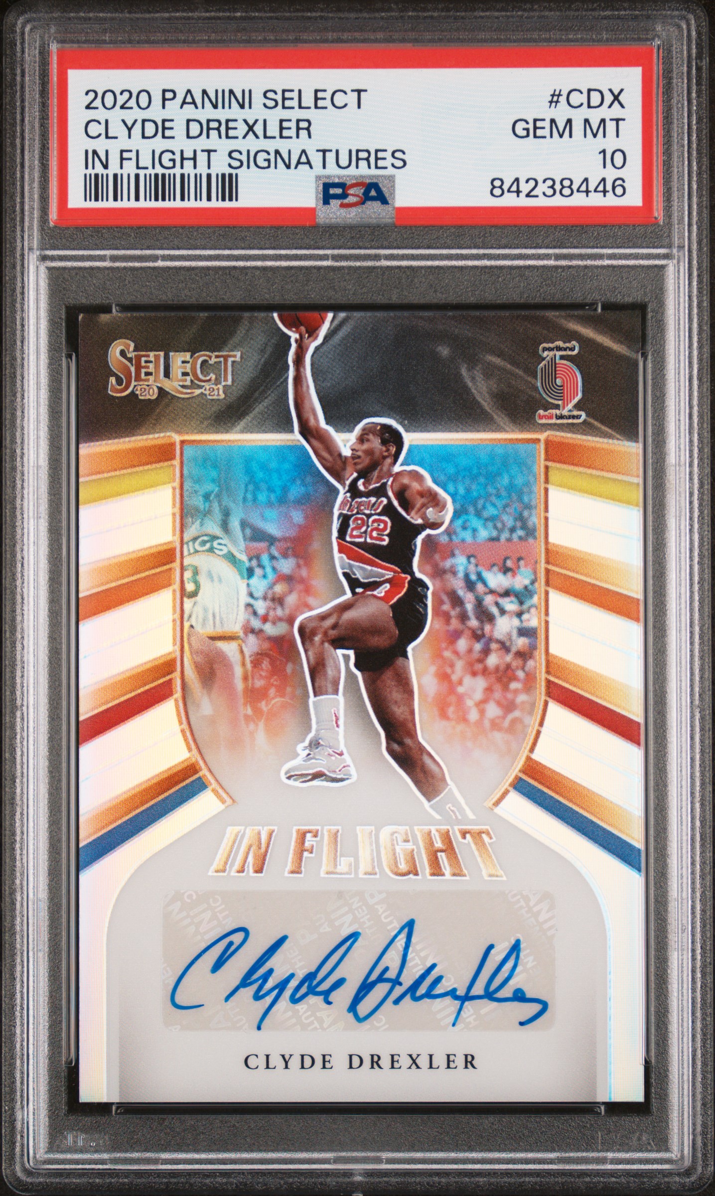 2020 PANINI SELECT IN FLIGHT SIGNATURES #CDX CLYDE DREXLER IN FLIGHT SIGNATURES