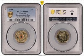 2015 $2 Remembrance Day Colorized In Flanders Fields MS65