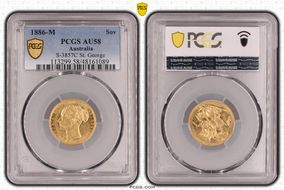 1886-M Sov S-3857C St. George AU58