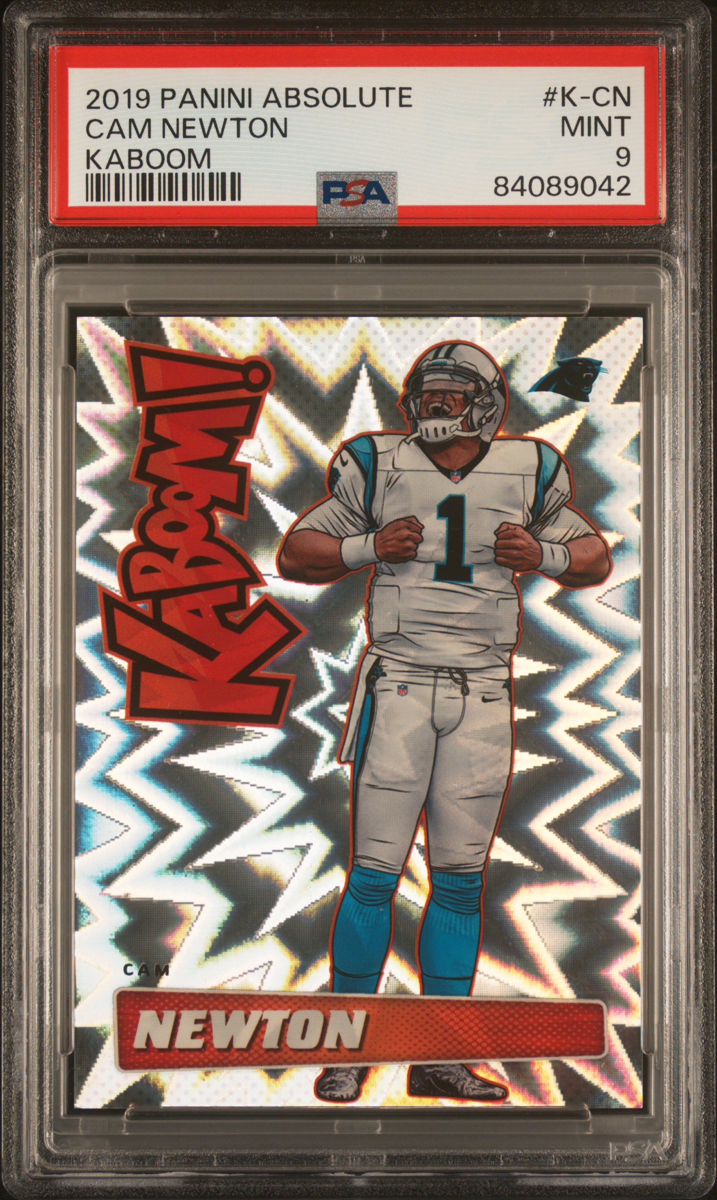 2019 Panini Absolute Kaboom! #K-CN Cam Newton – PSA MINT 9