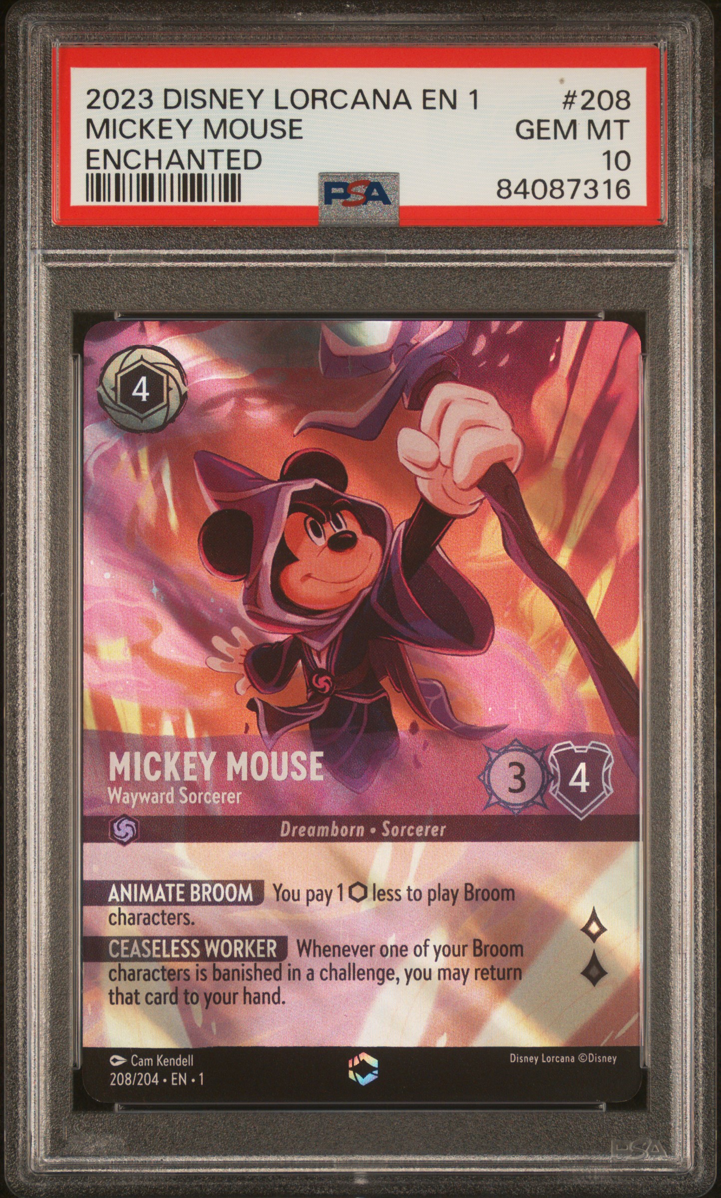 2023 DISNEY LORCANA EN 1-THE FIRST CHAPTER #208 MICKEY MOUSE ENCHANTED