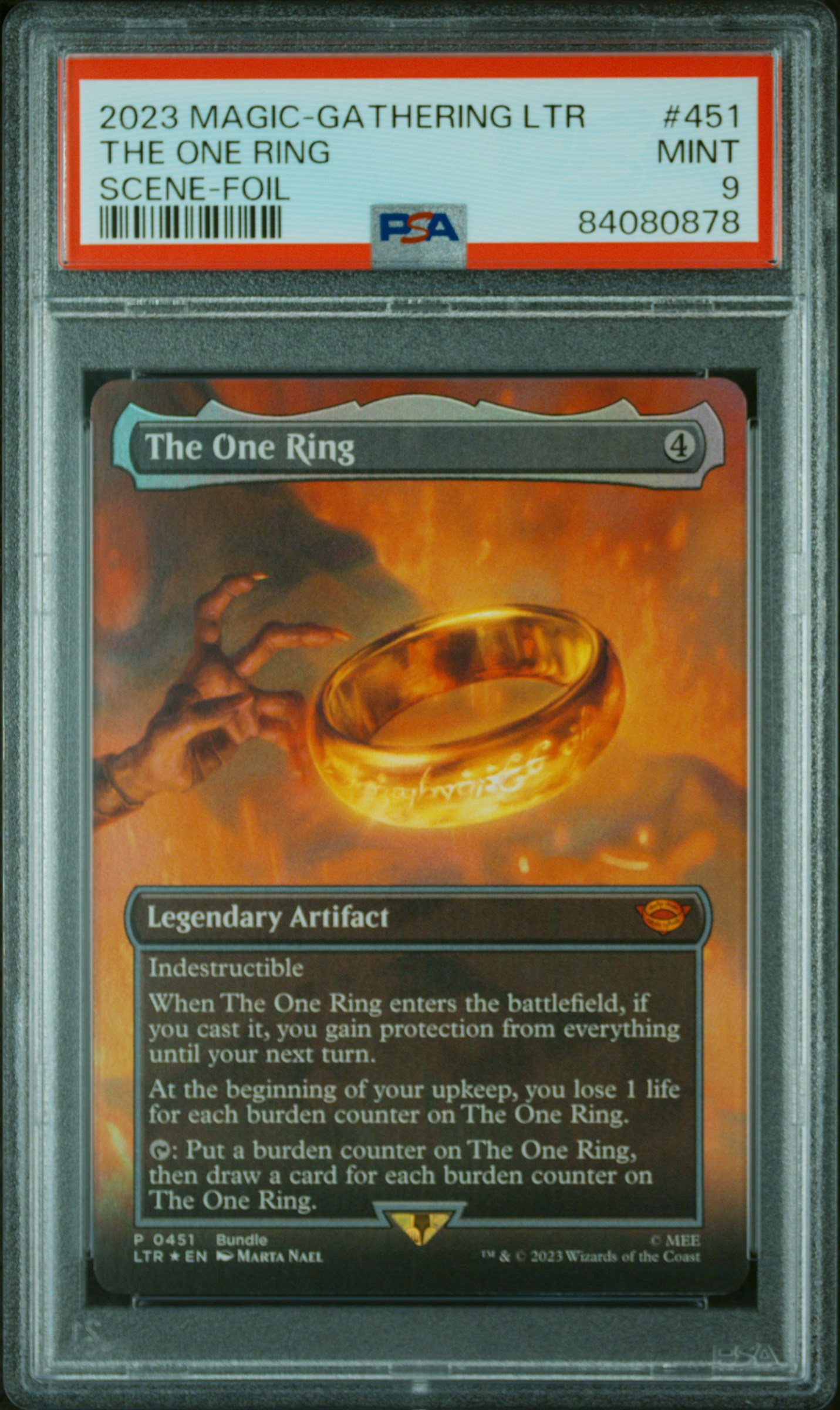 2023 MAGIC THE GATHERING THE LORD OF THE RINGS: TALES OF MIDDLE-EARTH #451 THE ONE RING SCENE-FOIL