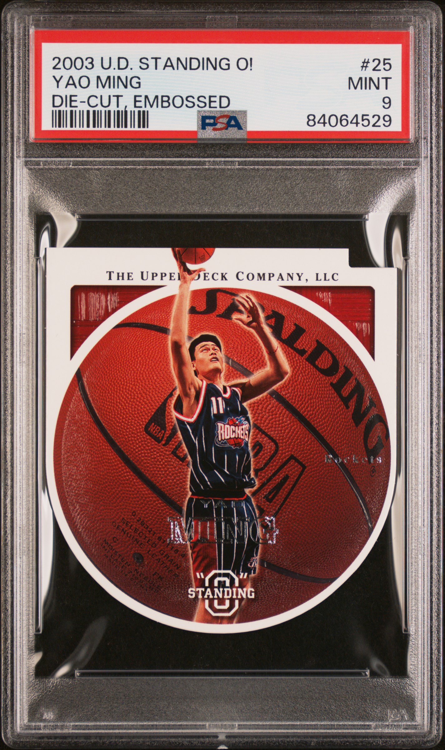2003 UPPER DECK STANDING O! #25 YAO MING DIE-CUT, EMBOSSED