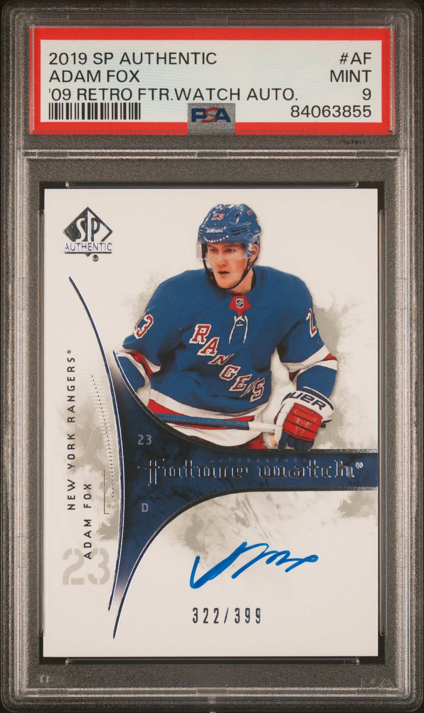 2019 SP AUTHENTIC 2009-10 RETRO FUTURE WATCH AUTOGRAPHS #AF ADAM FOX '09 RETRO FUTURE WATCH AU.