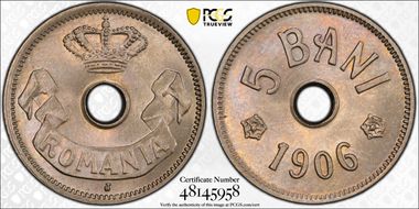 1906-J 5 Bani KM-31 MS66