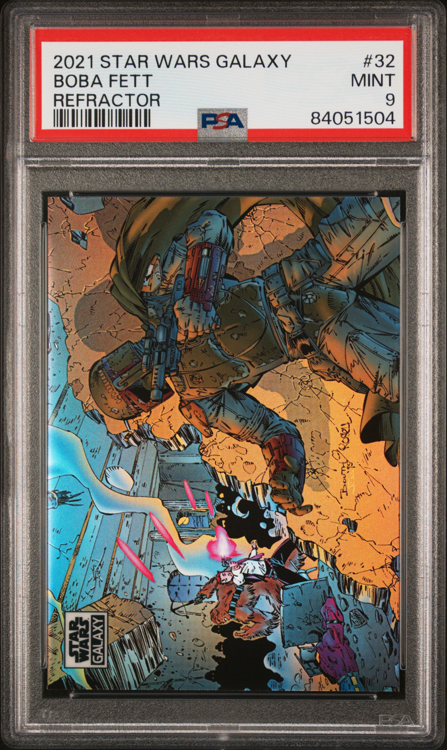 2021 TOPPS CHROME STAR WARS GALAXY #32 BOBA FETT REFRACTOR