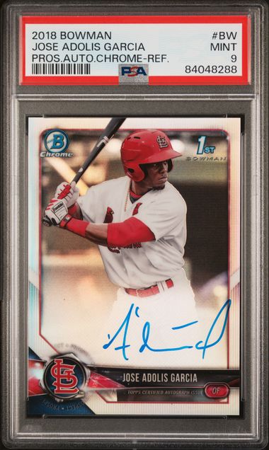 2018 Bowman Prospect Autographs Chrome Refractor #BW Jose Adolis