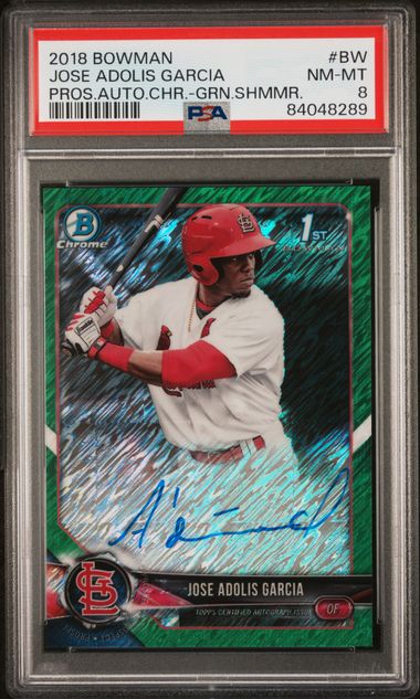 2018 Bowman Prospect Autographs Chrome Green Shimmer #BW Jose